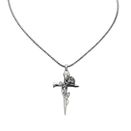 GRIT de SELECT™|Gothic Cross & Rose Necklace
